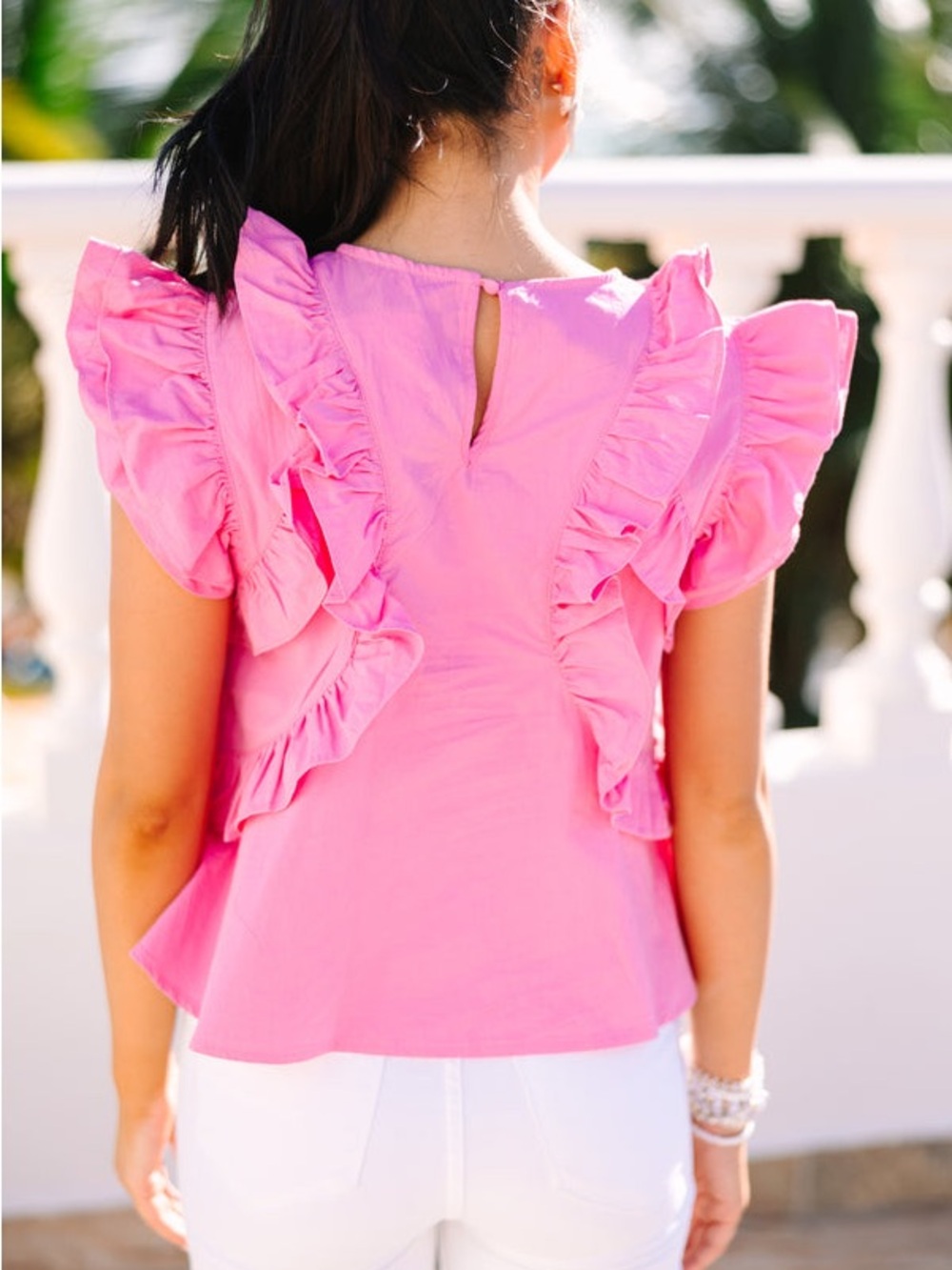 Stunning Charisma Pink Ruffled Top - Picture 2 of 9